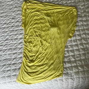 Alexander McQueen yellow one shoulder jersey mini dress